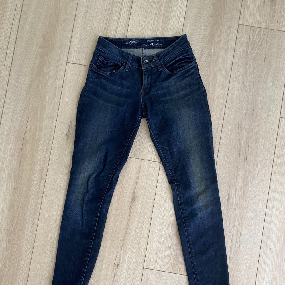 Levi's Dark Blue Skinny Jeans Bold Curve Size 27